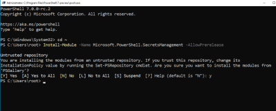 Installation von Microsoft.PowerShell.SecretsManagement unter PowerShell 7